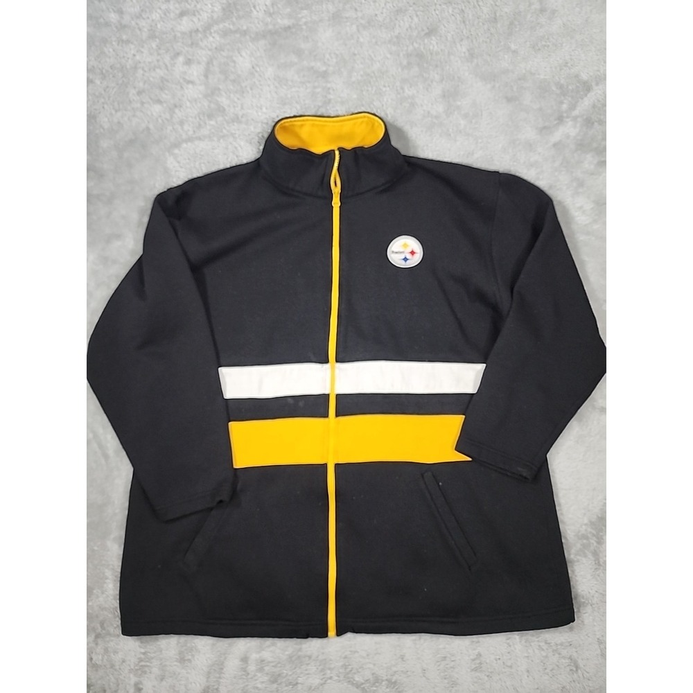 VINTAGE Pittsburgh Steelers Jacket NFL Team Apparel Mens Medium Full Zip Gameday
